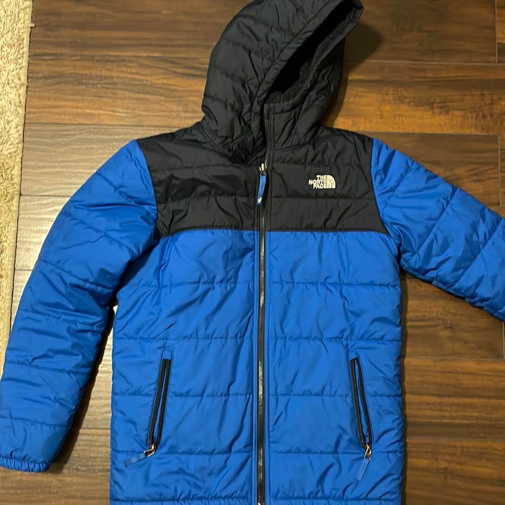 Boys Northface reversible winter hooded coat